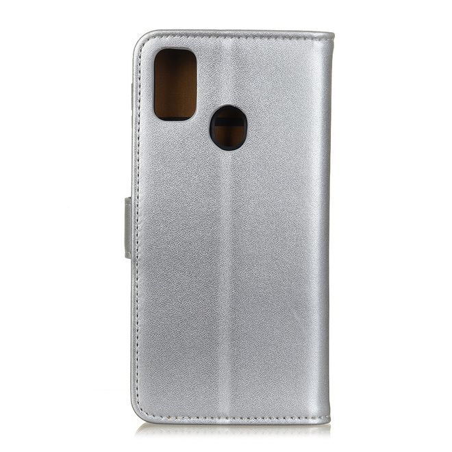 Motorola Moto G30 Handy Hülle - Classic II Leder Bookcover Series - silber