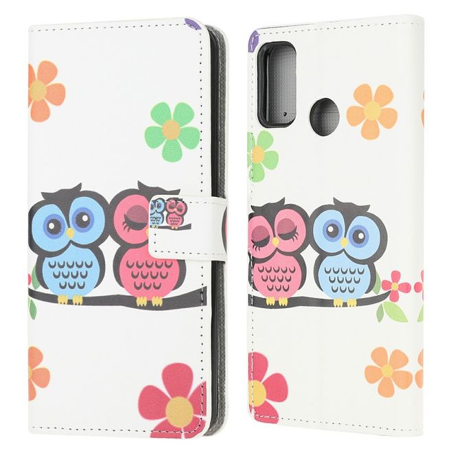 Motorola Moto G30 / G10 Handy Hülle - Leder Bookcover Image Series - Eulenpaar