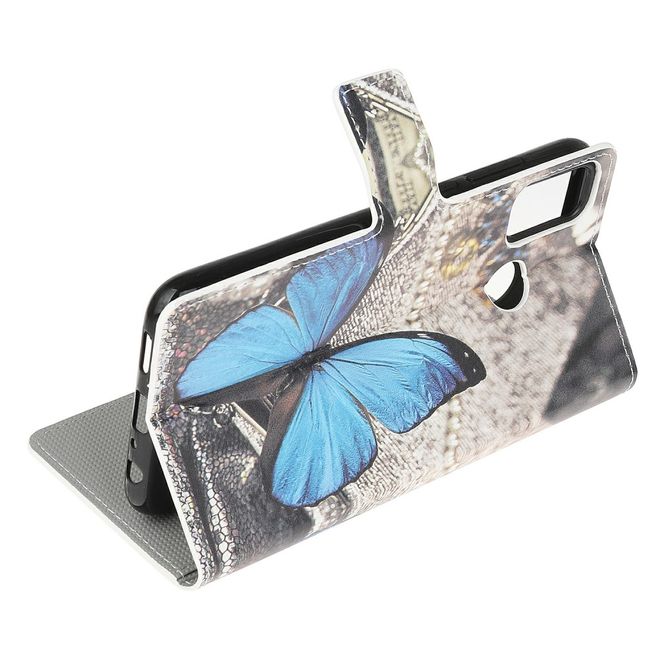 Motorola Moto G30 / G10 Handy Hülle - Leder Bookcover Image Series - blauer Schmetterling