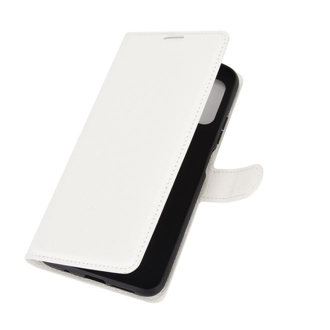 Xiaomi Redmi Note 9 4G / Redmi 9T Handy Hülle - Litchi Leder Bookcover Series - weiss