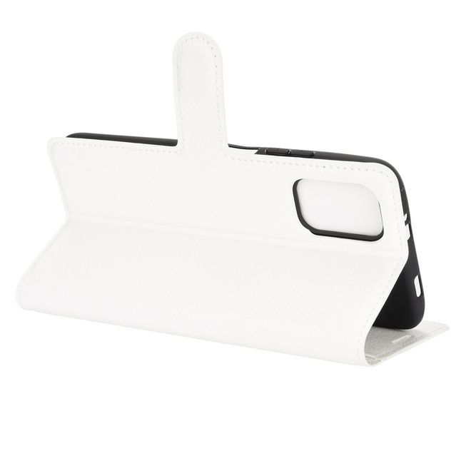 Xiaomi Redmi Note 9 4G / Redmi 9T Handy Hülle - Litchi Leder Bookcover Series - weiss