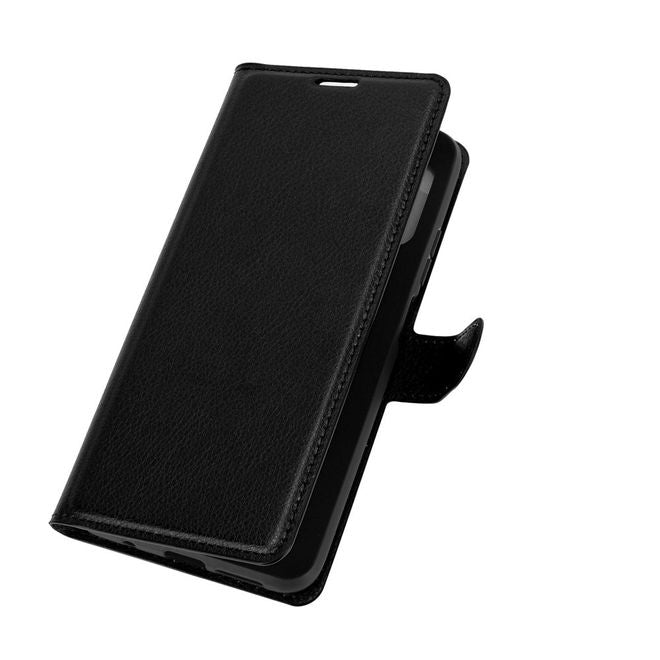 Xiaomi Redmi Note 9 4G / Redmi 9T Handy Hülle - Litchi Leder Bookcover Series - schwarz