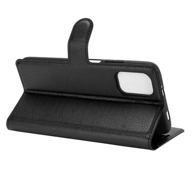 Xiaomi Redmi Note 9 4G / Redmi 9T Handy Hülle - Litchi Leder Bookcover Series - schwarz