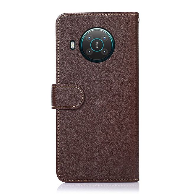 Nokia X10 / X20 Leder Hülle - Litchi Case mit RFID - braun