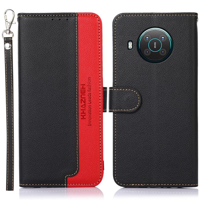 Nokia X10 / X20 Leder Hülle - Litchi Case mit RFID - schwarz