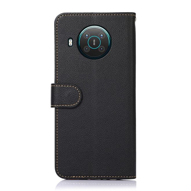 Nokia X10 / X20 Leder Hülle - Litchi Case mit RFID - schwarz