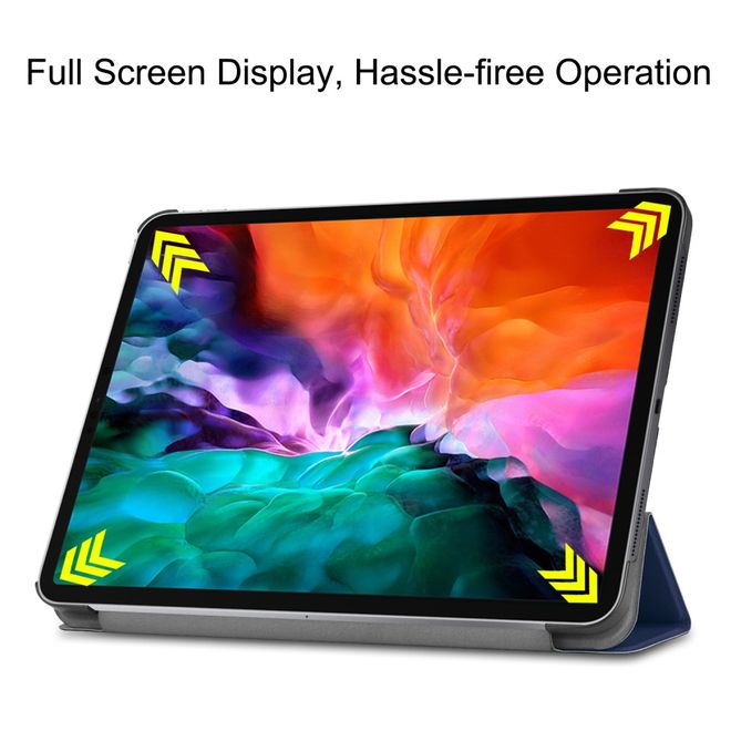 iPad Pro 12.9 (2022 / 2021) Leder Hülle - dreifach faltbar - dunkelblau