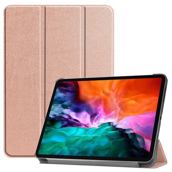 iPad Pro 12.9 (2022 / 2021) Leder Hülle - dreifach faltbar - rosegold