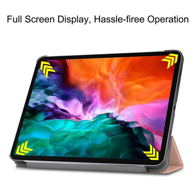 iPad Pro 12.9 (2022 / 2021) Leder Hülle - dreifach faltbar - rosegold