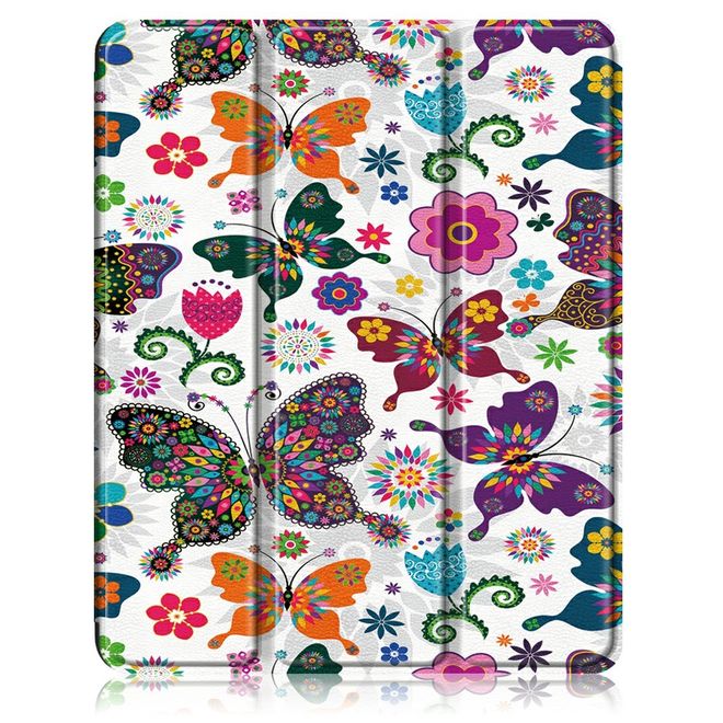 iPad Pro 11 (2022 / 2021 / 2020 / 2018) Hülle - Dreifach faltbares Case aus Leder - kleine Schmetterlinge
