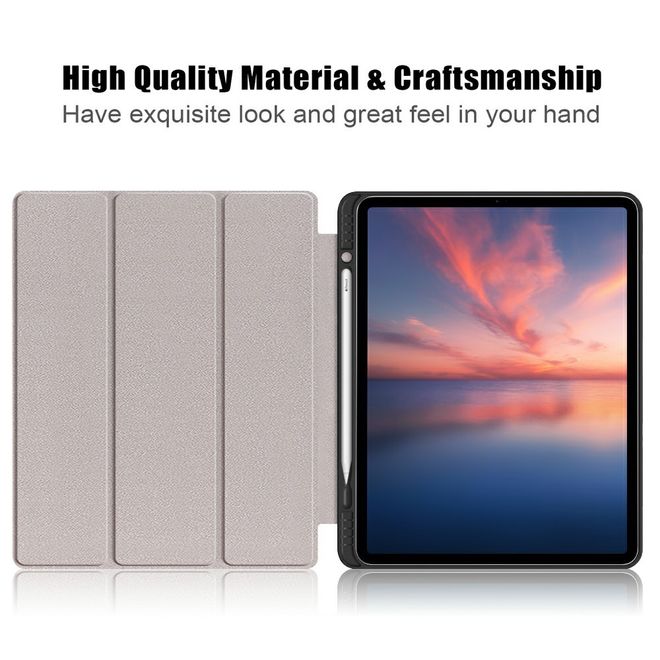iPad Pro 11 (2022 / 2021 / 2020 / 2018) Hülle - Dreifach faltbares Case aus Leder - kleine Schmetterlinge