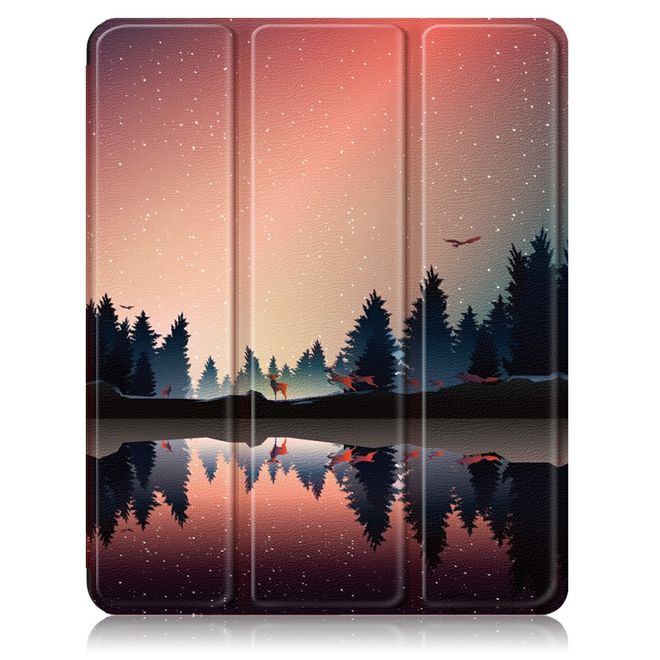 Étui pour iPad Pro 11 (2022 / 2021 / 2020 / 2018) - Étui en cuir à trois volets - Forêt