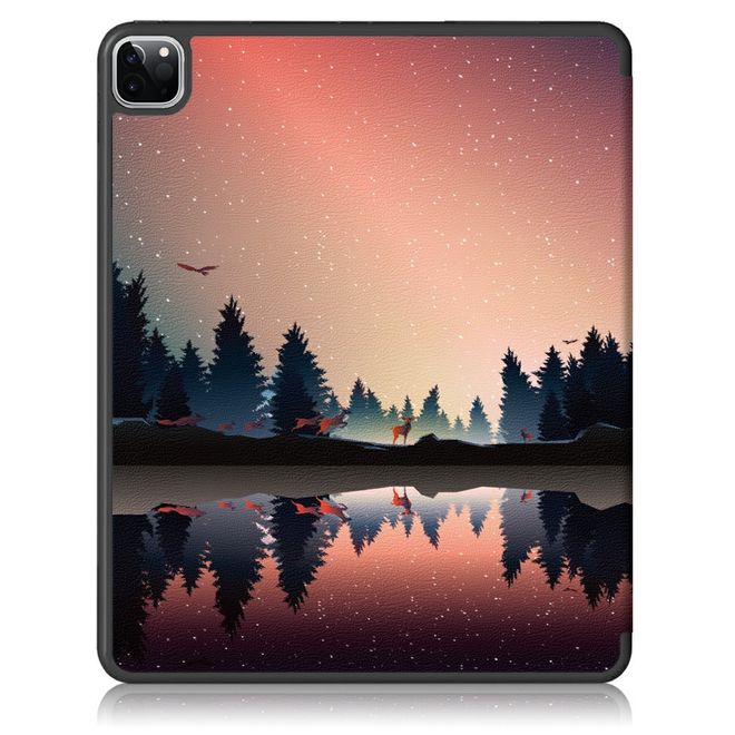 Étui pour iPad Pro 11 (2022 / 2021 / 2020 / 2018) - Étui en cuir à trois volets - Forêt