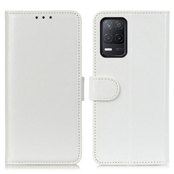 Realme 8 5G Handyhülle - Crazy Horse Leder Bookcover Series - weiss