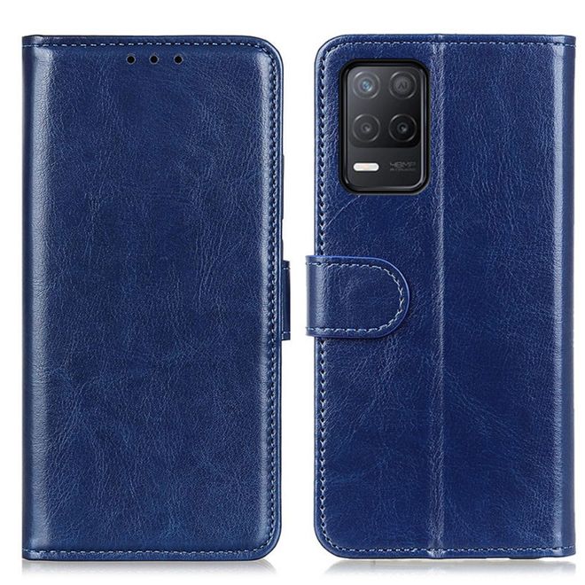 Realme 8 5G Handyhülle - Crazy Horse Leder Bookcover Series - blau