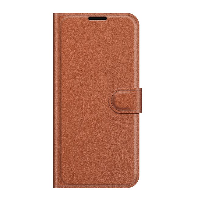 Realme 8 5G Handy Hülle - Litchi Leder Bookcover Series - braun