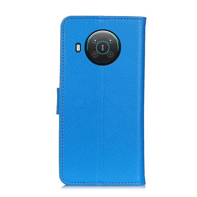 Nokia X10 / X20 Handy Hülle - Litchi Leder Bookcover Series - blau