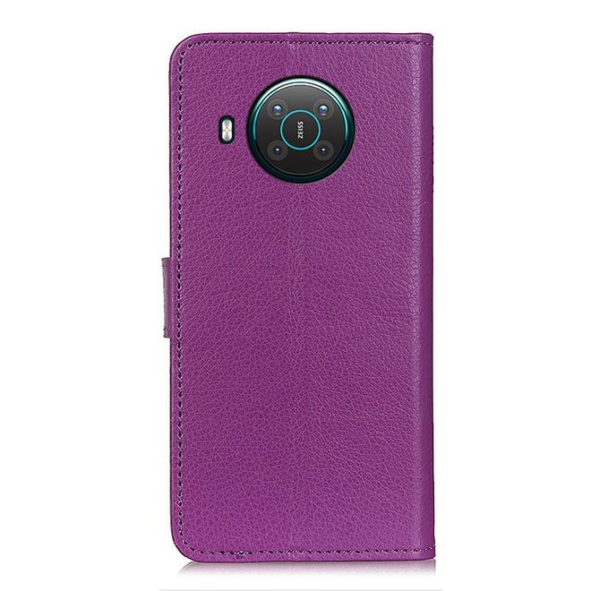 Nokia X10 / X20 Handy Hülle - Litchi Leder Bookcover Series - purpur