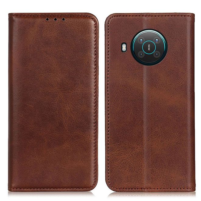 Nokia X10 / X20 Handy Hülle - Classic V Leder Bookcover Series - kaffeefarben