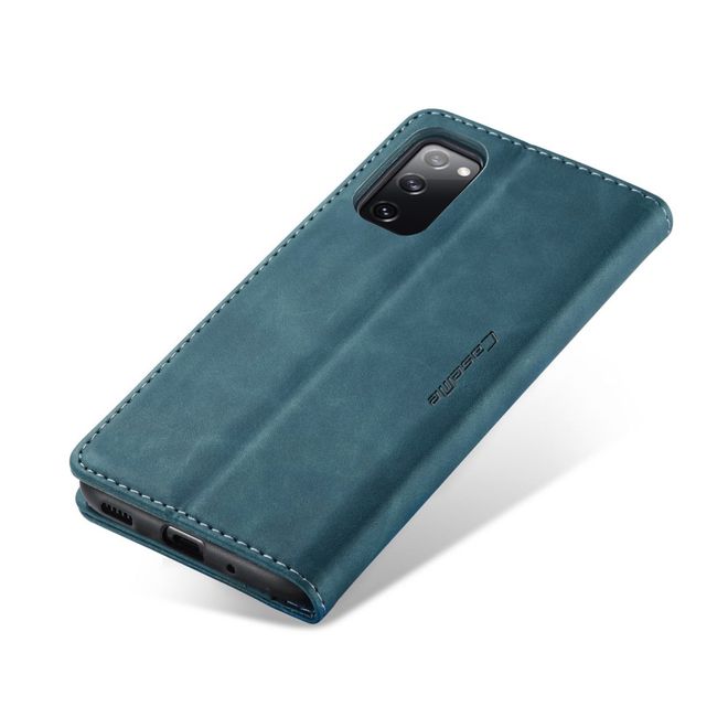 Caseme - Samsung Galaxy S20 FE Hülle - Leder Flip Wallet Case - blau