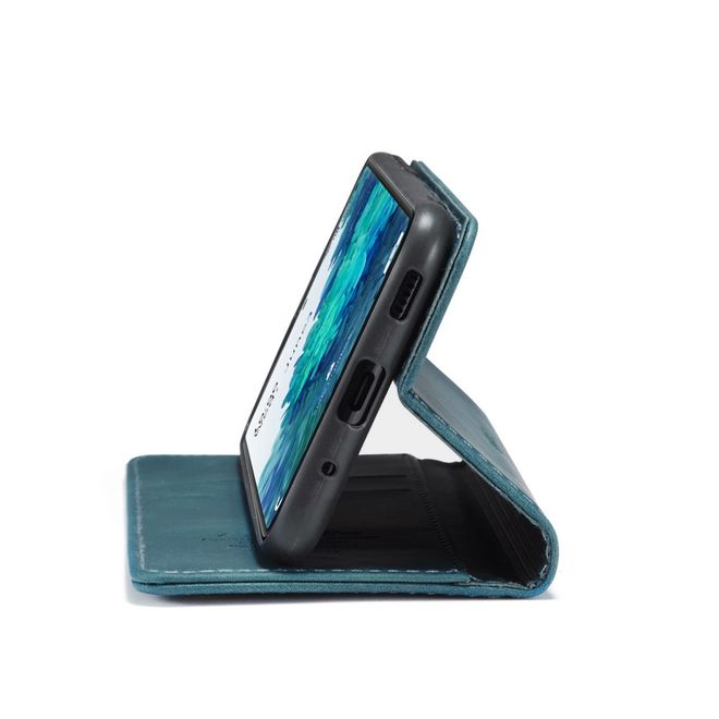 Caseme - Samsung Galaxy S20 FE Hülle - Leder Flip Wallet Case - blau