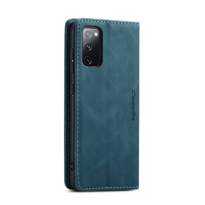 Caseme - Samsung Galaxy S20 FE Hülle - Leder Flip Wallet Case - blau
