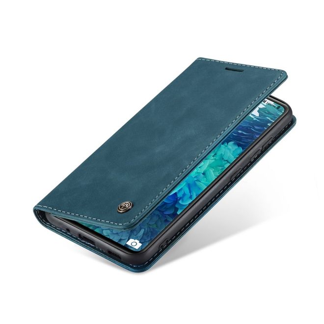 Caseme - Samsung Galaxy S20 FE Hülle - Leder Flip Wallet Case - blau