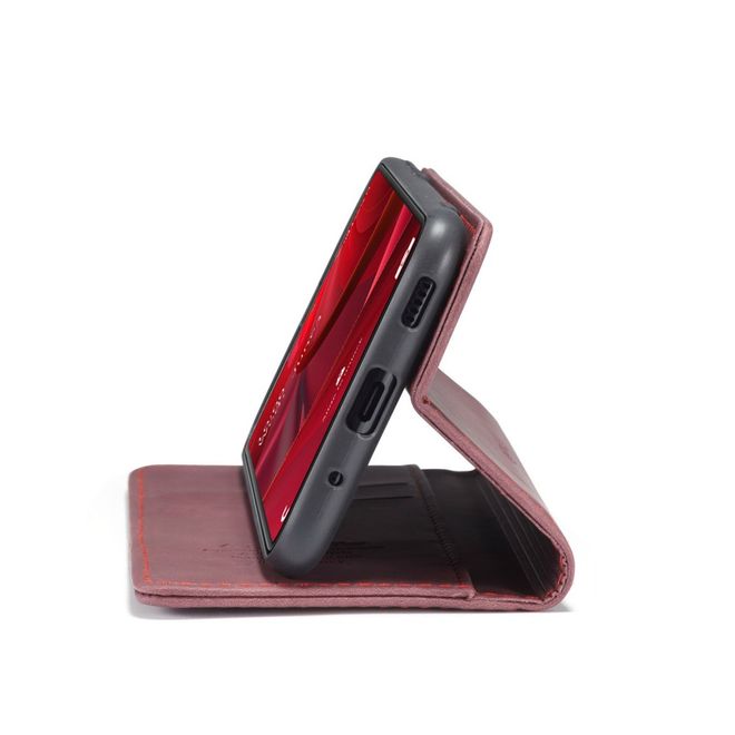 Caseme - Samsung Galaxy S20 FE Hülle - Leder Flip Wallet Case - rot