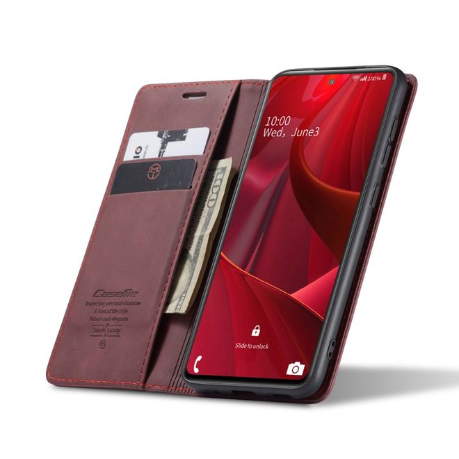 Caseme - Samsung Galaxy S20 FE Hülle - Leder Flip Wallet Case - rot