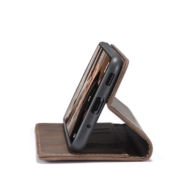 Caseme - Samsung Galaxy S20 FE Hülle - Leder Flip Wallet Case - kaffeefarben