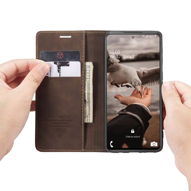 Caseme - Samsung Galaxy S20 FE Hülle - Leder Flip Wallet Case - kaffeefarben