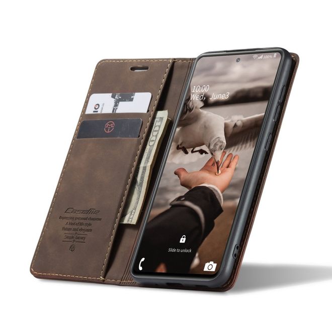 Caseme - Samsung Galaxy S20 FE Hülle - Leder Flip Wallet Case - kaffeefarben