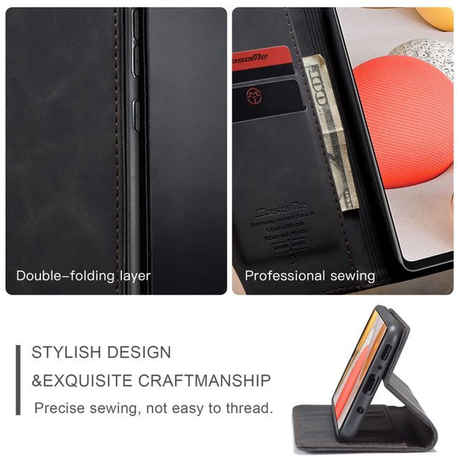 Caseme - Samsung Galaxy S21+ Hülle - Leder Flip Wallet Case - schwarz