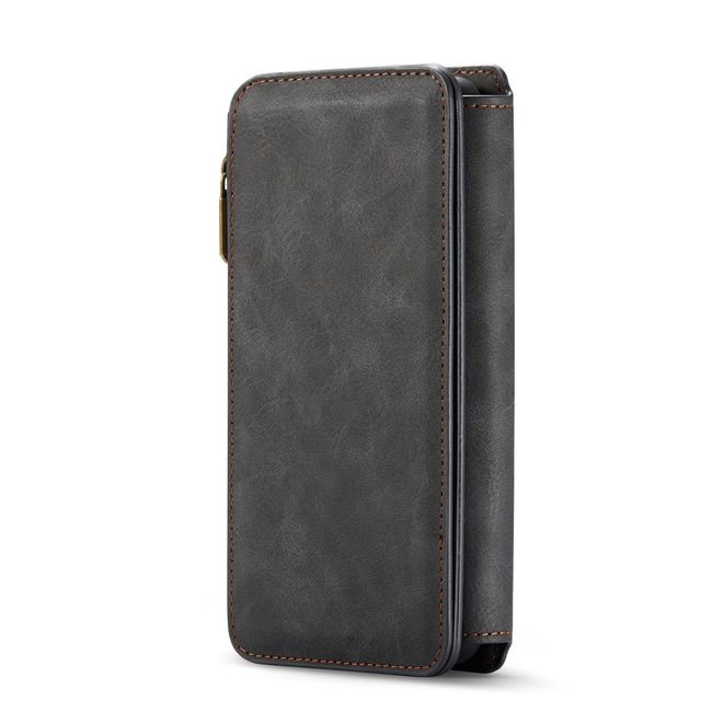Caseme - Samsung Galaxy S21+ Handy Hülle - Leder Etui mit abnehmbarer Plastik Hülle - schwarz