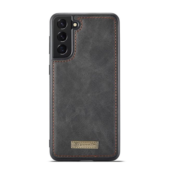 Caseme - Samsung Galaxy S21+ Handy Hülle - Leder Etui mit abnehmbarer Plastik Hülle - schwarz