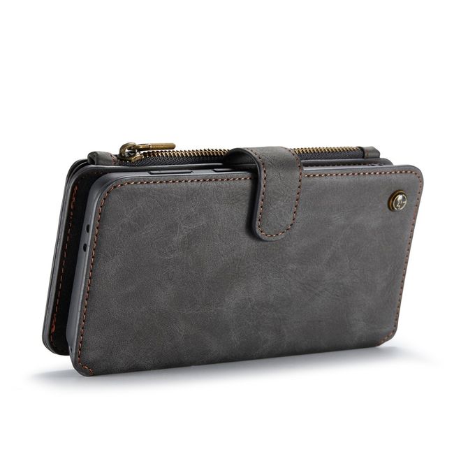 Caseme - Samsung Galaxy S21+ Handy Hülle - Leder Etui mit abnehmbarer Plastik Hülle - schwarz