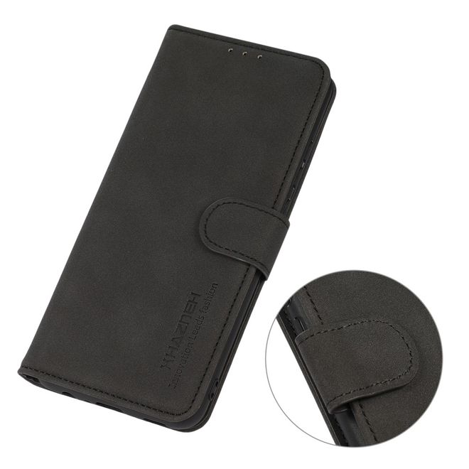 Motorola Moto G100 Handy Hülle - Classic IV Leder Bookcover Series - schwarz