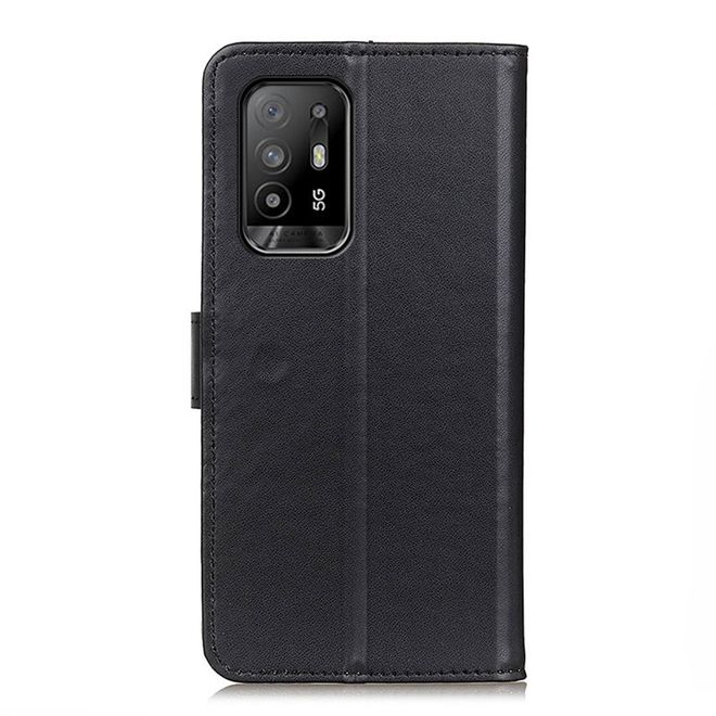 Oppo A94 Handy Hülle - Classic II Leder Bookcover Series - schwarz