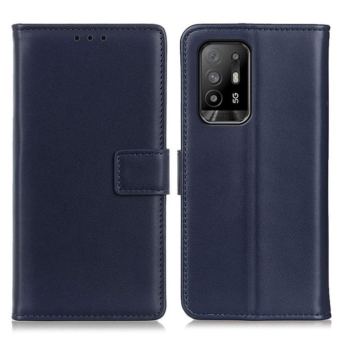Oppo A94 Handy Hülle - Classic II Leder Bookcover Series - blau
