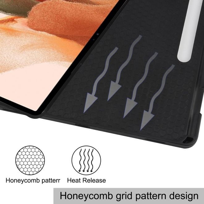 Samsung Galaxy Tab S7 FE Hülle - Leder Bookcover - mit Pen Slot - schwarz