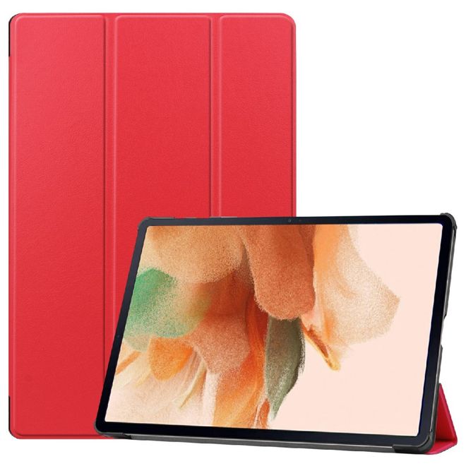 Samsung Galaxy Tab S7 FE Leder Hülle - dreifach faltbar - rot