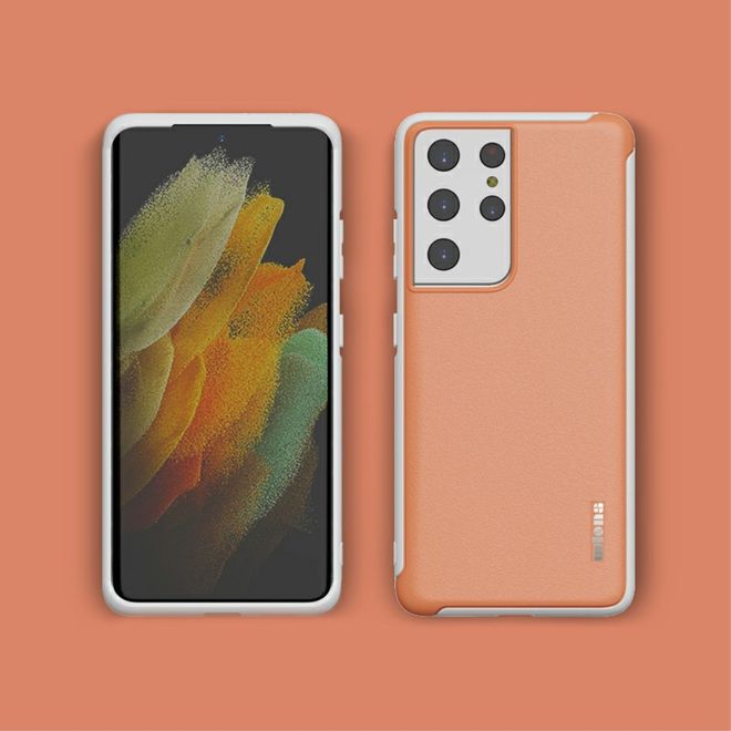 Samsung Galaxy S21 Ultra Hülle - Farbiges Hardcase - Macaron Series - orange