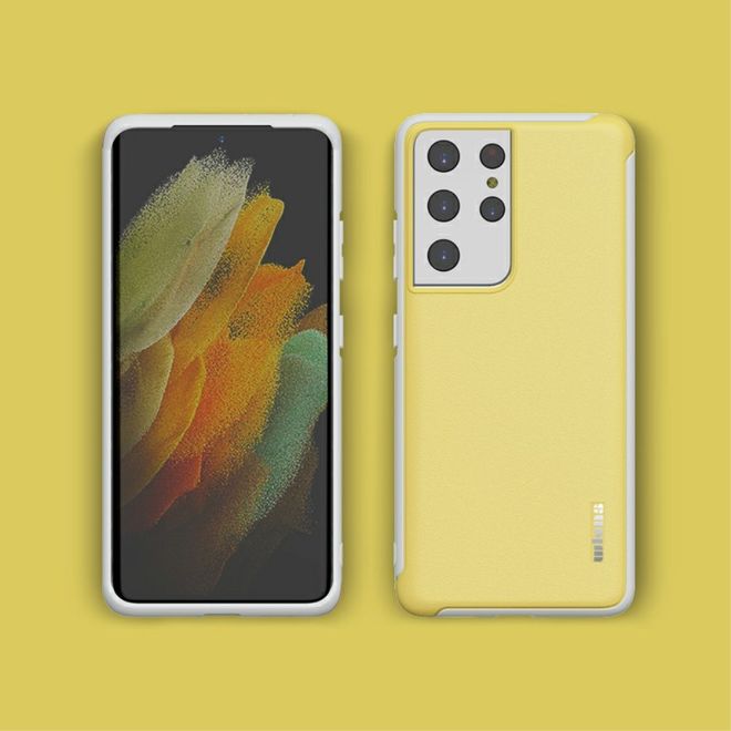 Samsung Galaxy S21 Ultra Hülle - Farbiges Hardcase - Macaron Series - gelb