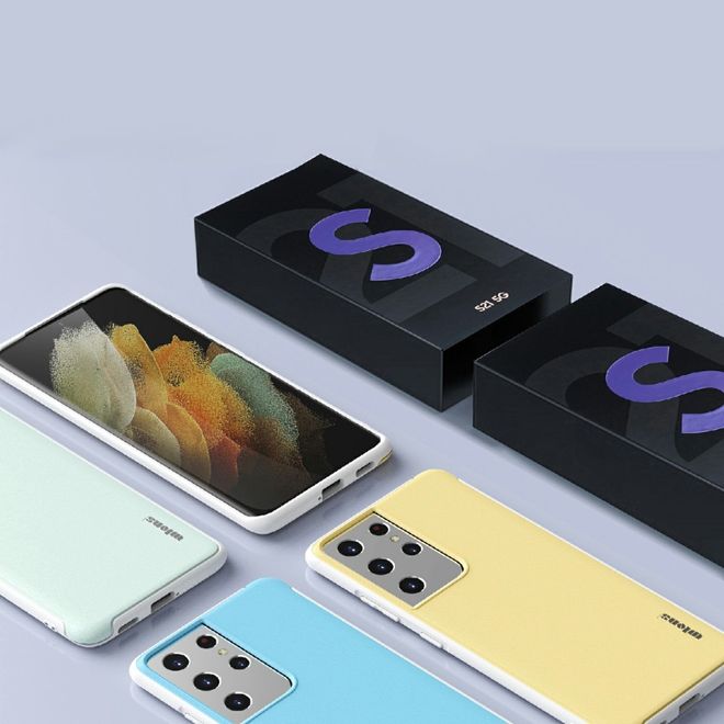 Samsung Galaxy S21 Ultra Hülle - Farbiges Hardcase - Macaron Series - gelb