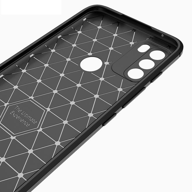 Motorola Moto G50 Handyhülle - Carbon Fiber TPU Softcase Series - schwarz