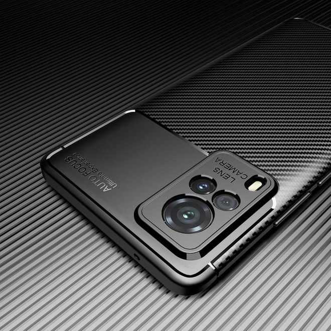 Vivo X60 Pro 5G Handyhülle - Carbon Fiber TPU Softcase Series - schwarz