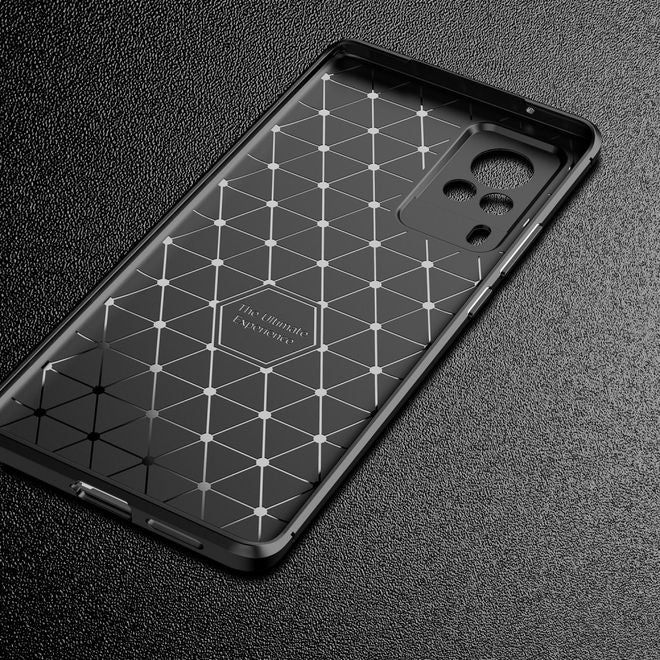 Vivo X60 Pro 5G Handyhülle - Carbon Fiber TPU Softcase Series - braun