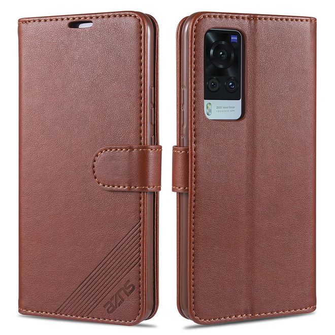 Vivo X60 5G / X60 Pro 5G Handy Hülle - Leder Bookcover - braun