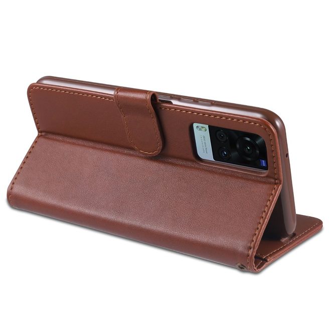 Vivo X60 5G / X60 Pro 5G Handy Hülle - Leder Bookcover - braun