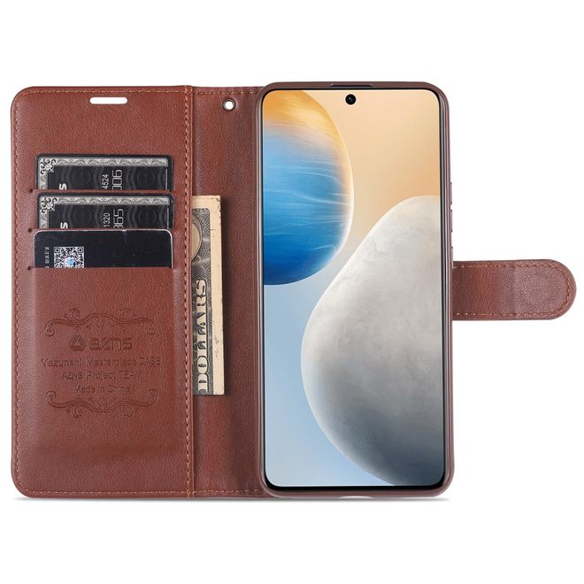Vivo X60 5G / X60 Pro 5G Handy Hülle - Leder Bookcover - braun